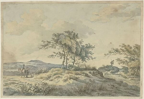 Landscape with rider and pedestrian, 1781-1822. Creator: Hermanus Fock