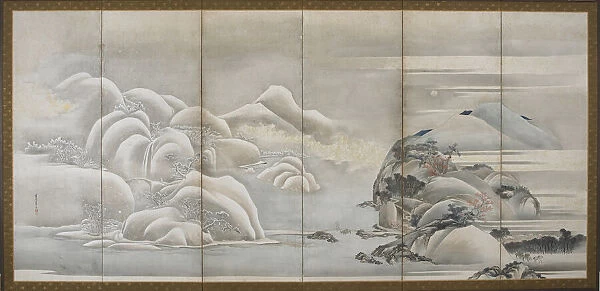 Landscape: two of the four seasons; autumn and winter, Edo period