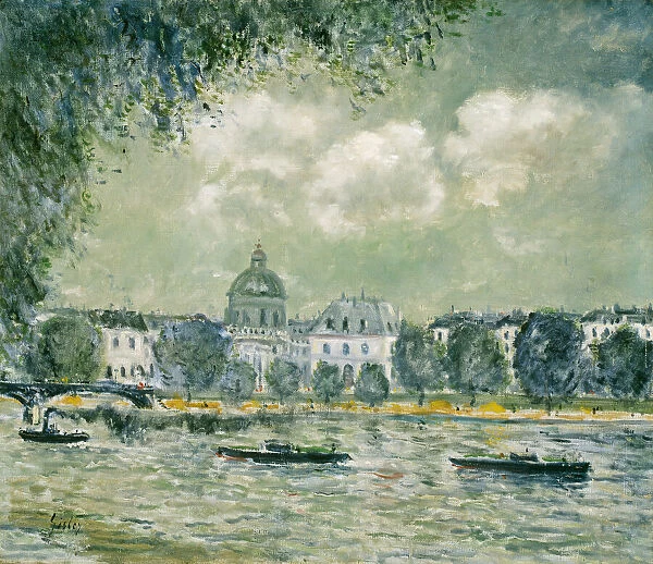 Landscape along the Seine with the Institut de France and the Pont des Arts, c. 1875