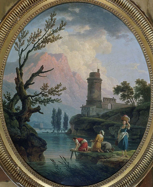 Landscape with washerwomen, 1789. Creator: Claude-Joseph Vernet