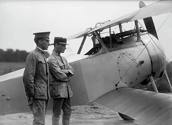 Langley Field, Va. - French Nieuport Plane, Type 17, with Capt. J.C. Bartolf And Lt. E... 1917. Creator: Harris & Ewing. Langley Field, Va. - French Nieuport Plane, Type 17, with Capt. J.C. Bartolf And Lt. E... 1917. Creator: Harris & Ewing