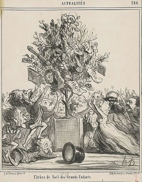 L'Arbre de Noël des Grands Enfants, 19th century. Creator: Honore Daumier