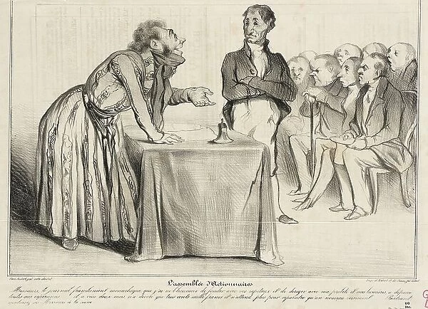 L'assemblée d'Actionnaires, 1836. Creator: Honore Daumier
