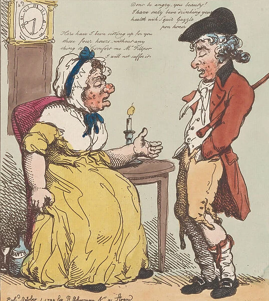 Late Hours!, October 1, 1799. October 1, 1799. Creator: Thomas Rowlandson