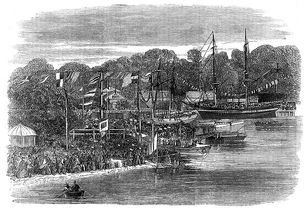 The launch of the Ipswich Life-Boat, 1862. Creator: Unknown