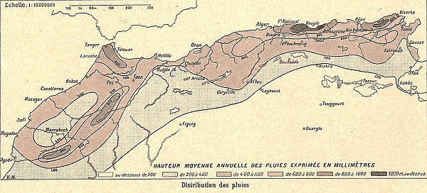 Le Climat, distribution des pluies; Afrique du nord, 1914. Creator: Unknown