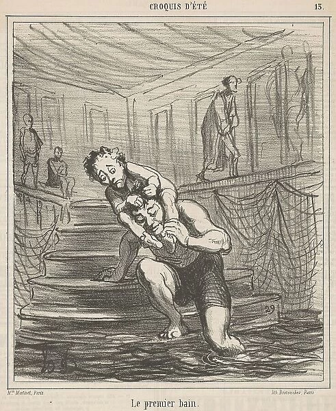 Le premier bain, 19th century. Creator: Honore Daumier