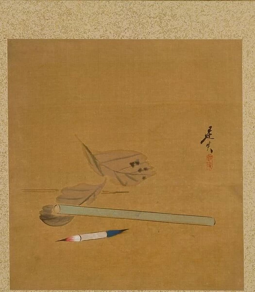 Leaf from Album of Seasonal Themes: Lotus, 1847. Creator: Shibata Zeshin (Japanese, 1807-1891)