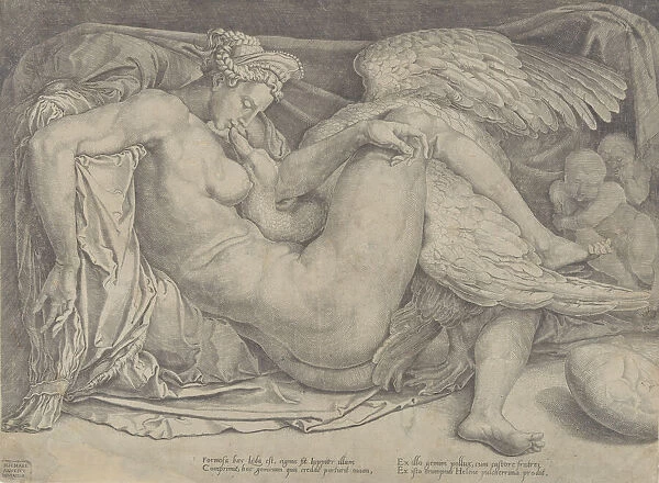 Leda and the Swan, 1544-66. Creator: Cornelis Bos