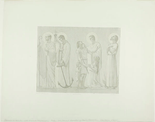Legendary Saints of France (center frieze), c. 1888. Creator: Georges William Thornley
