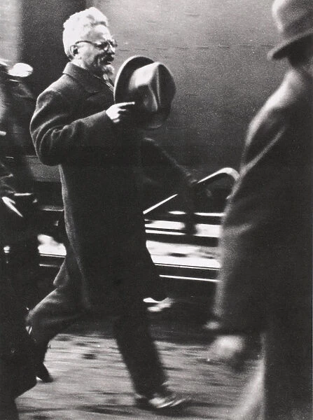 Leon Trotsky, exiled Russian Communist leader, arriving in Paris, c1933