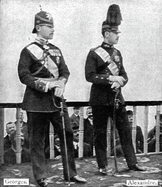 Les Evenements de Grece; L'ex-diadoque Georges et son frere cadet Alexandre, 1917. Creator: Unknown