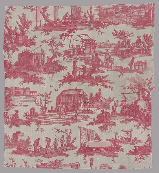 Les Travaux de la Manufacture (The Activities of the Factory) (Furnishing Fabric), France, 1783 / 84. Creator: Oberkampf Manufactory
