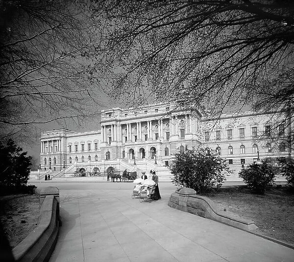 Library of Congress facade, dark sky, Washington, D.C. 1902. Creator: Unknown