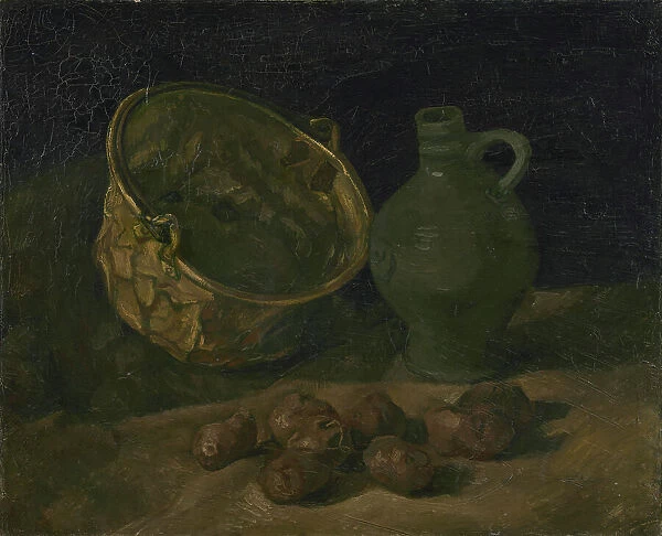 Still Life with Brass Cauldron and Jug, 1885. Creator: Gogh, Vincent, van (1853-1890)