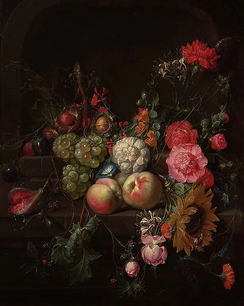 Still Life with Flowers and Fruit. Creator: Cornelis de Heem