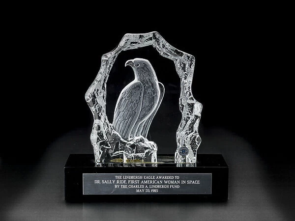 Lindbergh Eagle Award presented to Sally Ride, 1985. Creator: Malcolm & Hayes