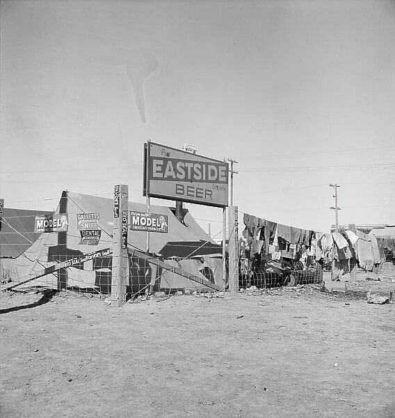 Living conditions for migratory laborers in private auto camp, Calipatria, Imperial County, 1939. Creator: Dorothea Lange