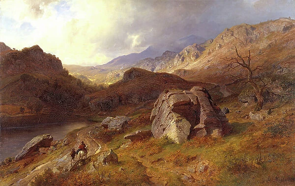 Lledr Valley in Wales, 1864. Creator: Hans Gude