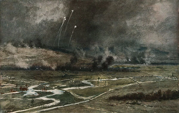 L'offensive Francaise d'avril-mai 1917; L'attaque des positions allemandes au Nord de... 1917. Creator: Francois Flameng