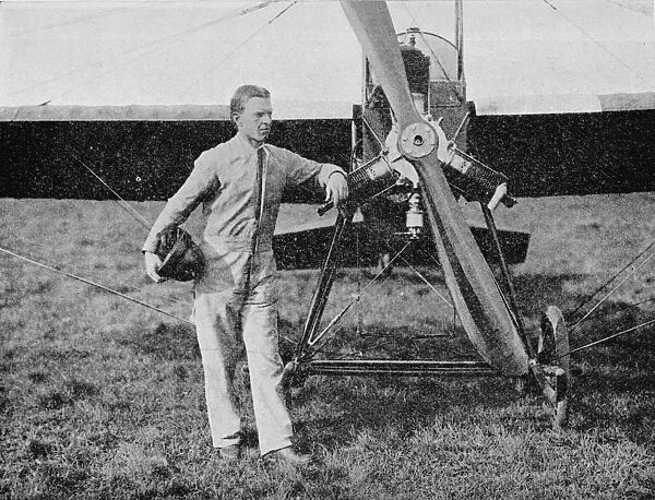 London-Paris Air Race: the winner, Mr WL Brock, the American racing pilot, 1914, (1934). Artist: Flight Photo