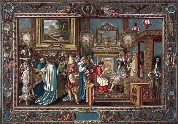 Louis XIVs audience to the Papal ambassador Sigismondo Chigi, 29 July 1664, (1903). Artist: Charles le Brun