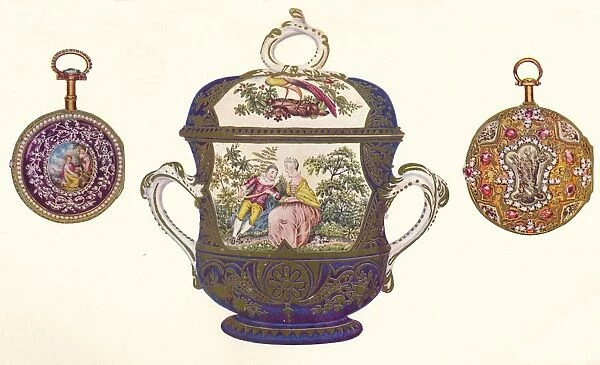 Louis XVI. Gold Repeater, (c. 1770), Old Chelsea Porcelain Porringer and Cover, (c. 1710), 1903