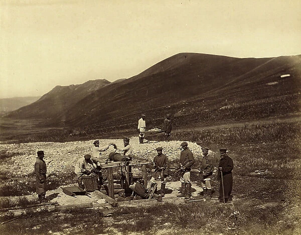 Lowering Hard Labor Convicts down a Shaft of the Savinsk Mine, Gornyi Zerentui... 1891. Creator: Aleksei Kuznetsov