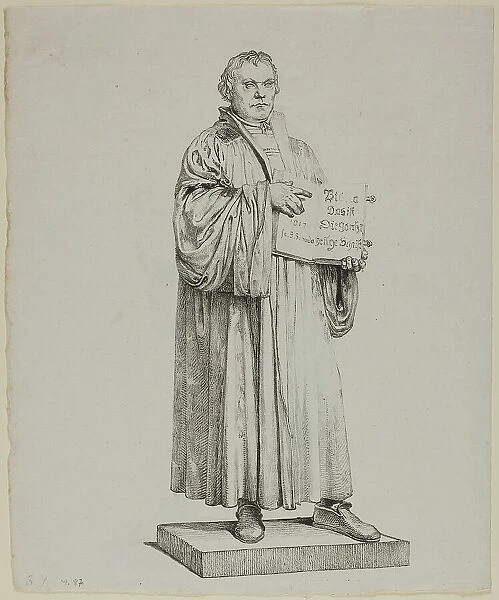 Luther's Statue in Wittenberg, 1822. Creator: Johann Gottfried Schadow