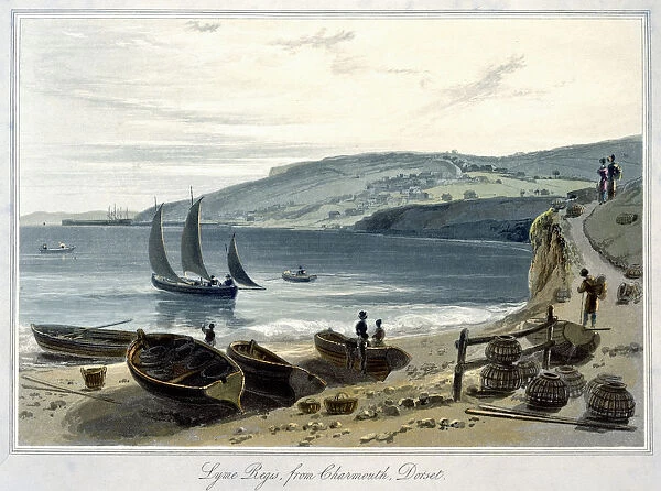Lyme Regis, from Charmouth, Dorset, 1814-1825. Artist: William Daniell