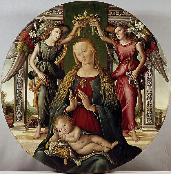 Madonna and Child with Two Angels, c1500. Creator: Agnolo di Domenico di Donnino