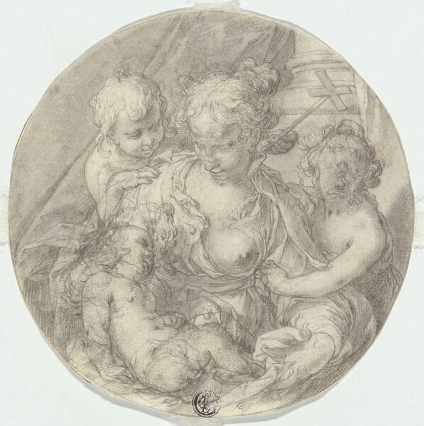 The Madonna with the Christ Child, with the infant John the Baptist and another Child, 1595 / 1605. Creator: Abraham Bloemaert