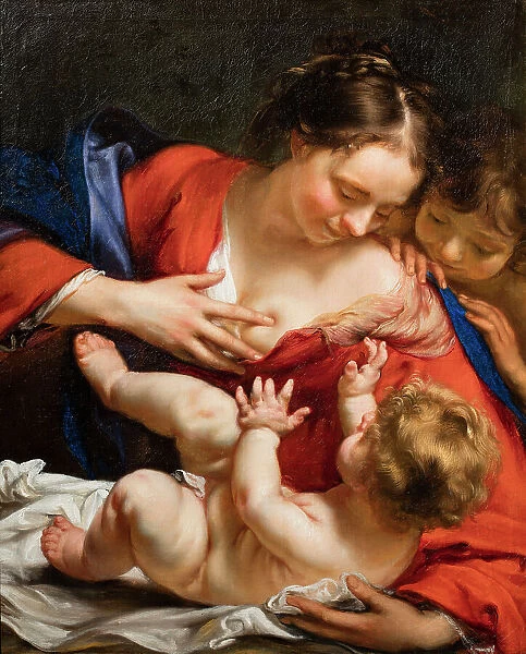 Madonna und Kind mit dem Johannesknaben, . Creator: Oost, Jacob van, the Younger (1637-1713)