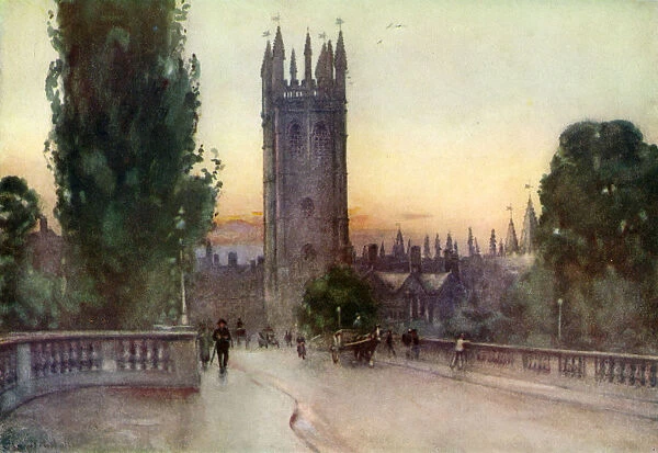 Magdalen bell tower, Oxford, Oxfordshire, 1924-1926. Artist: George F Nicholls