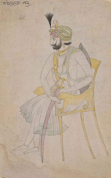 Maharaja Ranbir Singh, ca. 1860-80. Creator: Unknown