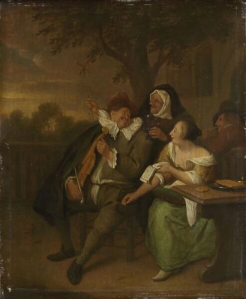Man with a fiddle in bad company, 1670-1700. Creator: Unknown
