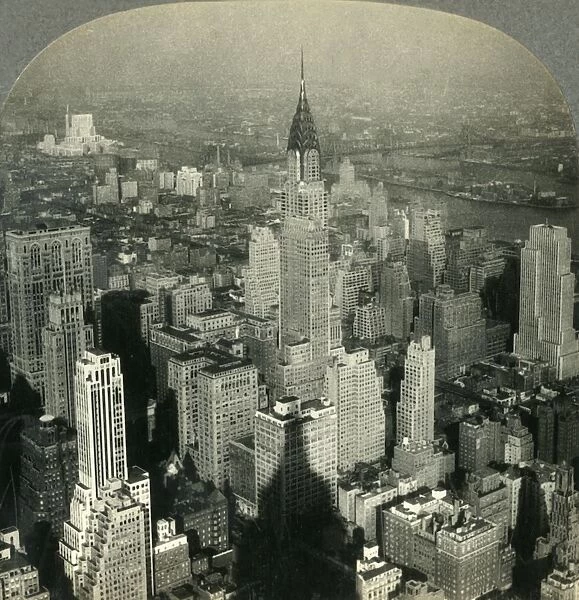 Man-made Crags and Canyons- New York City N. E. from Tower of Empire State Building, c1930s