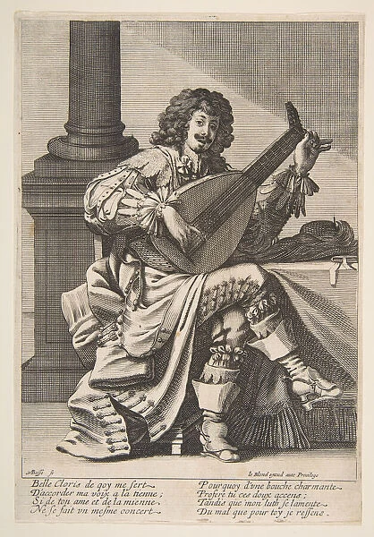 Man Singing and Playing a Lute, mid to late 17th century. Creator: Abraham Bosse