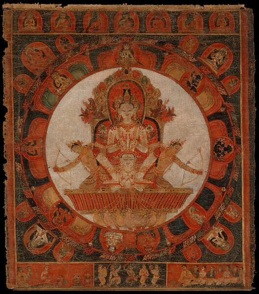 Mandala of Chandra, God of the Moon, late 14th-early 15th century. Creator: Unknown