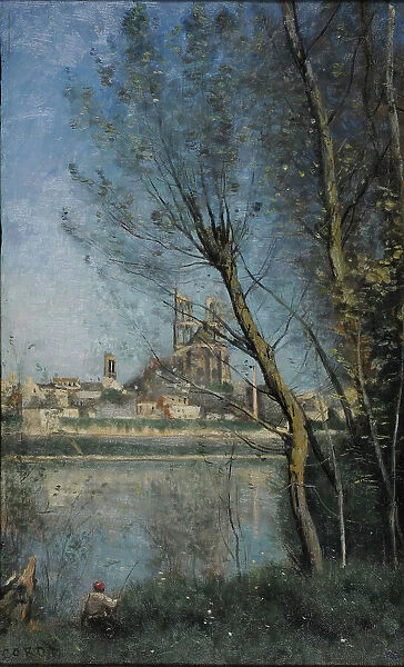 Mantes (le matin), ca 1866. Creator: Corot, Jean-Baptiste Camille (1796-1875)