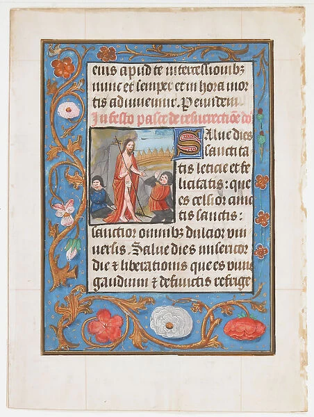 Manuscript Leaf with the Resurrection, from a Book of Hours, ca. 1500. Creator: Unknown