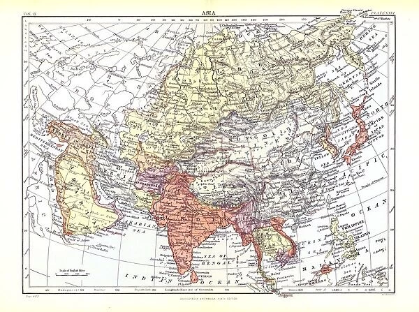 Map of Asia, c1902. Artist: W & AK Johnston