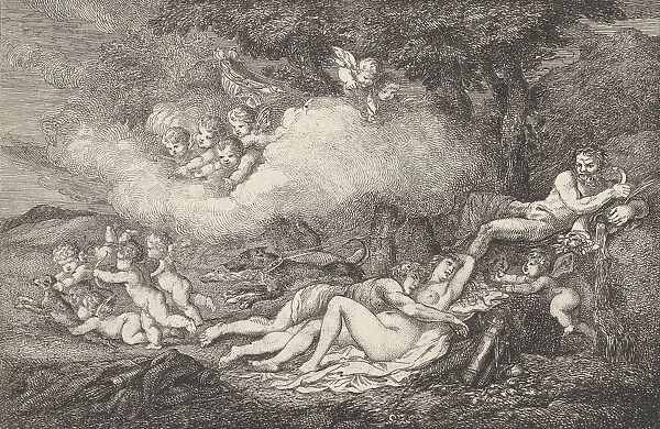 Mars and Sleeping Venus with Putti, 1799. 1799. Creator: Thomas Rowlandson