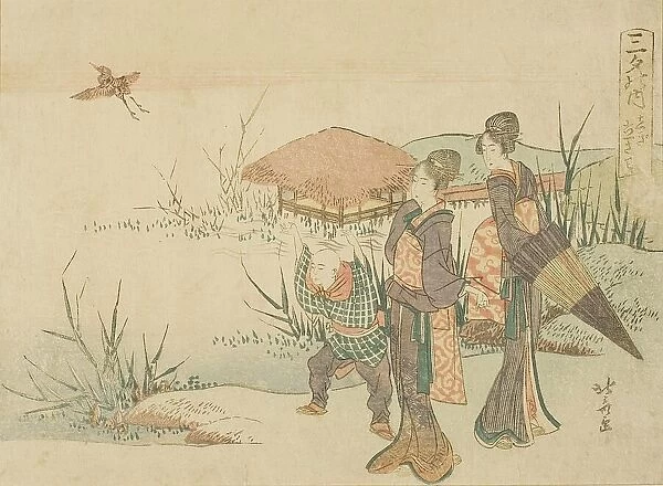 The Marsh Where the Snipe Takes Flight (Shigi tatsu sawa), from the series 'Three... Japan, n.d. Creator: Hokusai. The Marsh Where the Snipe Takes Flight (Shigi tatsu sawa), from the series 'Three... Japan, n.d. Creator: Hokusai