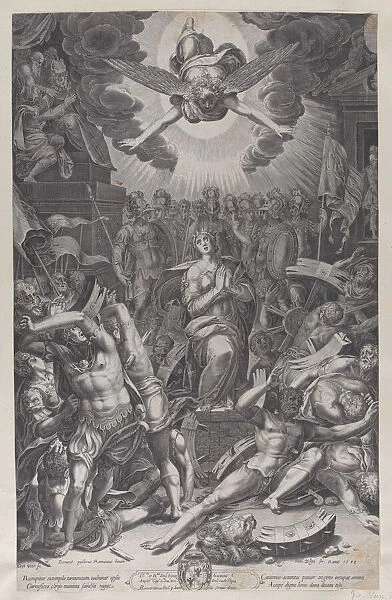 Martyrdom of Saint Catherine, after Bernardino Passari, 1588. Creator: Gijsbert Van Veen