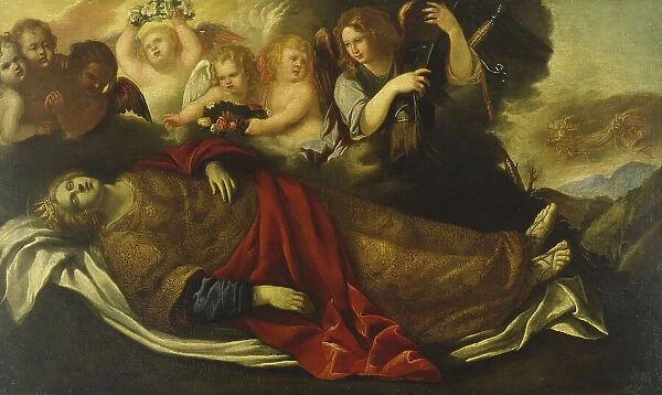 The Martyred St. Catherine of Alexandria with Angels, 1625-1650. Creator: Unknown