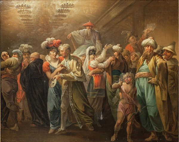 Masquerade. Intermedium; Holberg Gallery. Scenes from Ludvig Holberg's comedies, 1813. Creator: Christian August Lorentzen
