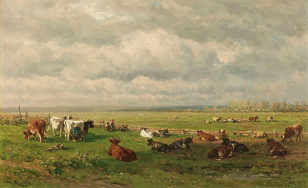 Meadow Landscape with Cattle, c.1880. Creator: Willem Roelofs