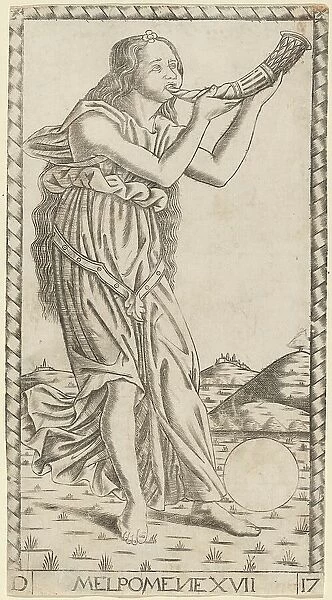 Melpomene, probably c. 1470. Creator: Master of the S-Series Tarocchi