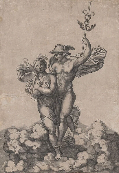 Mercury carrying Psyche to Olympus, after Raphaels composition in the Villa Farnes